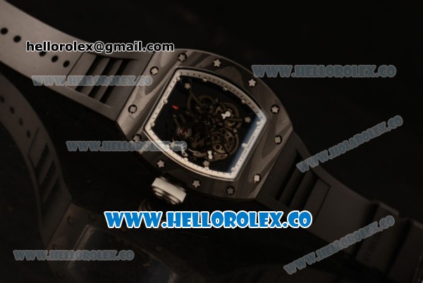 Richard Mille RM 055 Bubba Watson Miyota 9015 Automatic Carbon Fiber Case with Black Dial and Black Rubber Strap - Click Image to Close